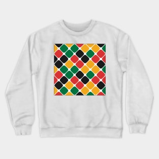 Diagonal Squircle Pattern (Rasta Colours) Crewneck Sweatshirt